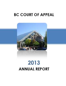 BC COURT OF APPEAL[removed]ANNUAL REPORT  TABLE OF CONTENTS