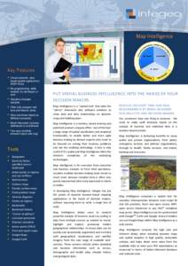 integeo Map Intelligence Key Features  Create dynamic, webbased spatial applications within hours