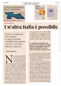 Pag. 29  Il Sole 24 Ore - Domenicadiffusione:334076, tiratura:405061)