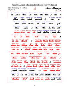 Peshitta Aramaic/English Interlinear New Testament  Ytmd Fwzwrk Gy :0xxc  The Preaching of Mattai