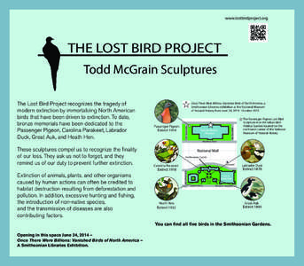 www.lostbirdproject.org  THE LOST BIRD PROJECT Todd McGrain Sculptures  These sculptures compel us to recognize the finality