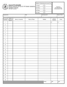 Manner of Distributing the Auction Pool  CALCUTTA BOARD 1st Place