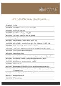 CDPP File List - July to December 2014