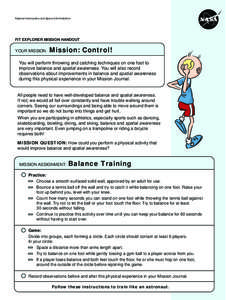 Fit Explorer Mission Handout - Mission: Control!