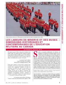 LES LABEURS DE MINERVE ET DES MUSES : DIMENSIONS HISTORIQUES ET CONTEMPORAINES DE L’ÉDUCATION MILITAIRE AU CANADA par Ronald G. Haycock, Ph.D.