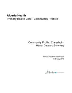 Primary Health Care Community Profile - Claresholm