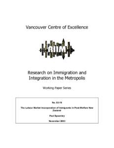 Vancouver Centre of Excellence  Research on Immigration and Integration in the Metropolis Working Paper Series