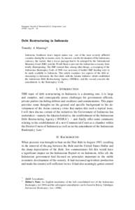 Credit / Economy of Indonesia / Insolvency / Indonesian rupiah / New Order / Debt / Asian financial crisis / Bankruptcy / Default / Economics / Asia / Financial economics