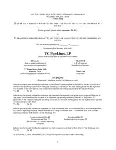 Microsoft Word - Q3_10Q 2011 TC PipeLines LP_FINAL Nov 1.doc
