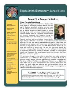 Elijah Smith Elementary School News V O L U M E 1 6  I S S U E