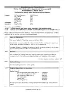 A  ointments Commission Minutes of the Meeting of the Appointments Commission (AC)