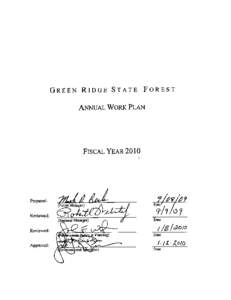Green Ridge State  Forest Annual Work Plan