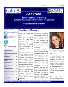 Issue 3  January 2013 EAT THIS! Mount Saint Vincent University