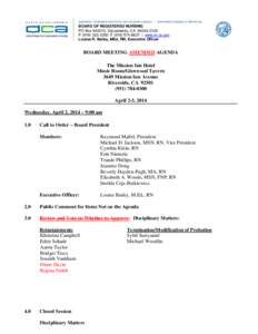 BUSINESS, CONSUMER SERVICES, AND HOUSING AGENCY • GOVERNOR EDMUND G. BROWN JR.  BOARD OF REGISTERED NURSING PO Box[removed], Sacramento, CA[removed]P[removed]F[removed] | www.rn.ca.gov Louise R. Bailey, M