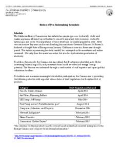 Notice of Pre-Rulemaking Schedule