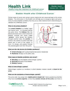 Health Link  Healthy living after treatment for childhood cancer Bladder Health Version[removed]