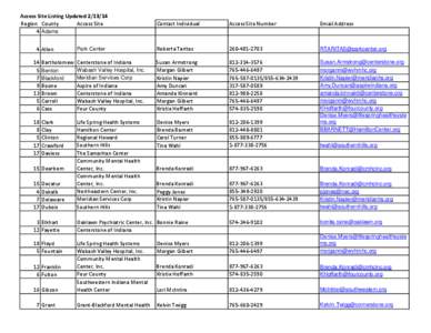 Access Site Listing Updated[removed]Region County Access Site 4 Adams 4 Allen 14