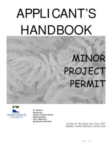 APPLICANT’S HANDBOOK MINOR PROJECT PERMIT A. Cuomo