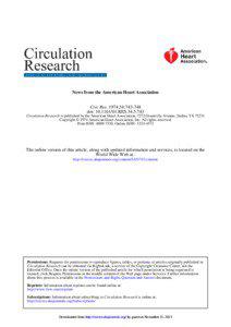 News from the American Heart Association Circ Res. 1974;34:[removed]doi: [removed]RES[removed]