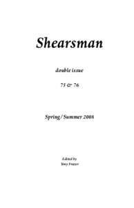Shearsman double issue 75 & 76 Spring/Summer 2008