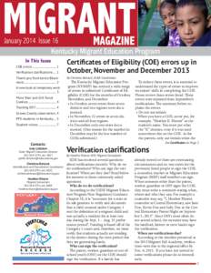 MIGRANT  January 2014 Issue 16 MAGAZINE Kentucky Migrant Education Program In This In