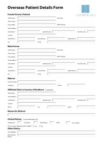 Overseas Patient Details Form Female Partner (Patient) Family name (Surname)