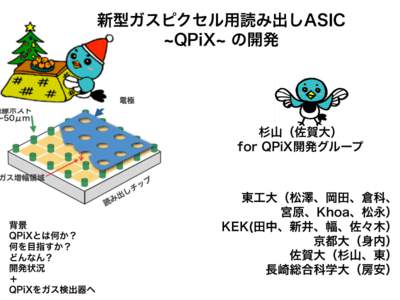 新型ガスピクセル用読み出しASIC QPiX の開発 杉山（佐賀大） for QPiX開発グループ