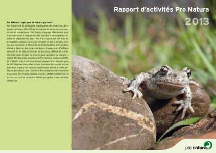 Rapport d’activités Pro Natura  2013 © Jan Ryser