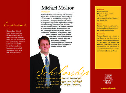 Cooley Faculty - Great Minds - Michael Molitor