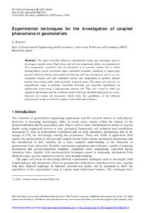 Experimental techniques for the investigation of coupled phenomena in geomaterials