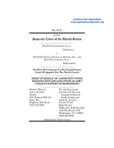 No[removed]IN THE Supreme Court of the United States _______________________________ THE STATE OF ARIZONA, ET AL.,