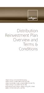 Distribution Reinvestment Plan Overview and Terms & Conditions