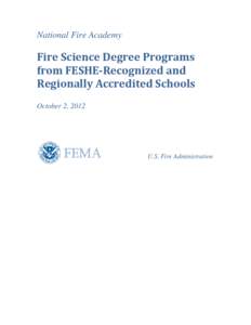 Fire Science Degree Programs from FESHE-Recognized and Regionally Accredited Schools
