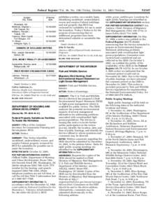 Federal Register / Vol. 66, No[removed]Friday, October 12, [removed]Notices Subject City, State Riverdale, GA Wiklinski, Stephen L ................. Old Tappan, NJ