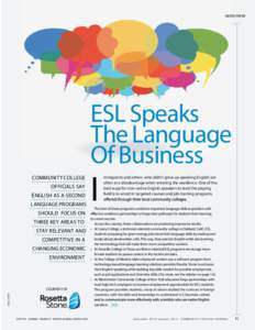 WHITE PAPER  ESL Speaks The Language Of Business COMMUNITY COLLEGE