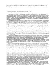 Tom Symons: a Peterborough Life