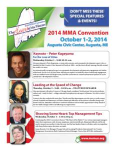 DON’T MISS THESE SPECIAL FEATURES & EVENTS! Keynote – Peter Kageyama