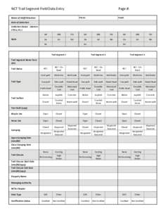 NCT Trail Segment Field Data Entry  Page #: Phone:  Name of Staff/Volunteer