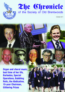 of the Society of Old Brentwoods October 2011 Organ and choral music, best time of her life, Barbados, Special