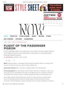 [removed]Flight of the passenger pigeon - NOW Toronto Magazine - Think Free NEWS