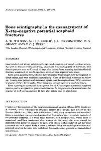 Archives of Emergency Medicine, 1986, 3, [removed]Bone scintigraphy in the management of