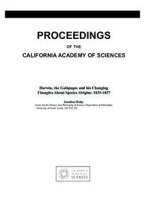 Geology / Evolutionary biology / Charles Darwin / Galápagos Mockingbird / Mockingbird / Galápagos Islands / Darwin Island / Charles Lyell / Galápagos Province / Biology / Fellows of the Royal Society / Mimus