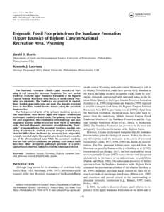 Ichnos, 11:151–166, 2004 Copyright © Taylor & Francis Inc. ISSN: [removed]print[removed]online DOI: [removed][removed]  Enigmatic Fossil Footprints from the Sundance Formation