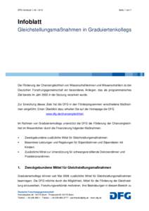 DFG-Vordruck 1.42 – 6/12  Seite 1 von 7 Infoblatt Gleichstellungsmaßnahmen in Graduiertenkollegs