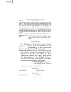 CONSTITUTION OF THE UNITED STATES § 206–§ 207 [ARTICLE VII]  the Constitution. In Bond v. Floyd, 385 U.S[removed]), the Supreme Court