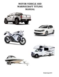 Motor Vehicle and Marinecraft Titling Manual