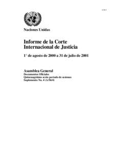 ANaciones Unidas Informe de la Corte Internacional de Justicia