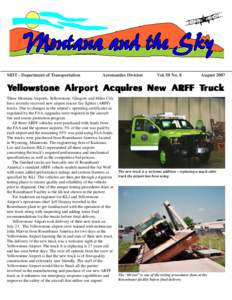 MDT - Department of Transportation  Aeronautics Division Vol. 58 No. 8