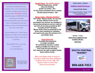 Purple Martin Route Brochure 81814