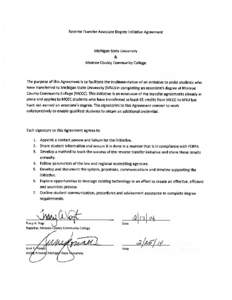 Reverse Transfer Associate Degree Initiative Agreement  Michigan State University & Monroe County Community College